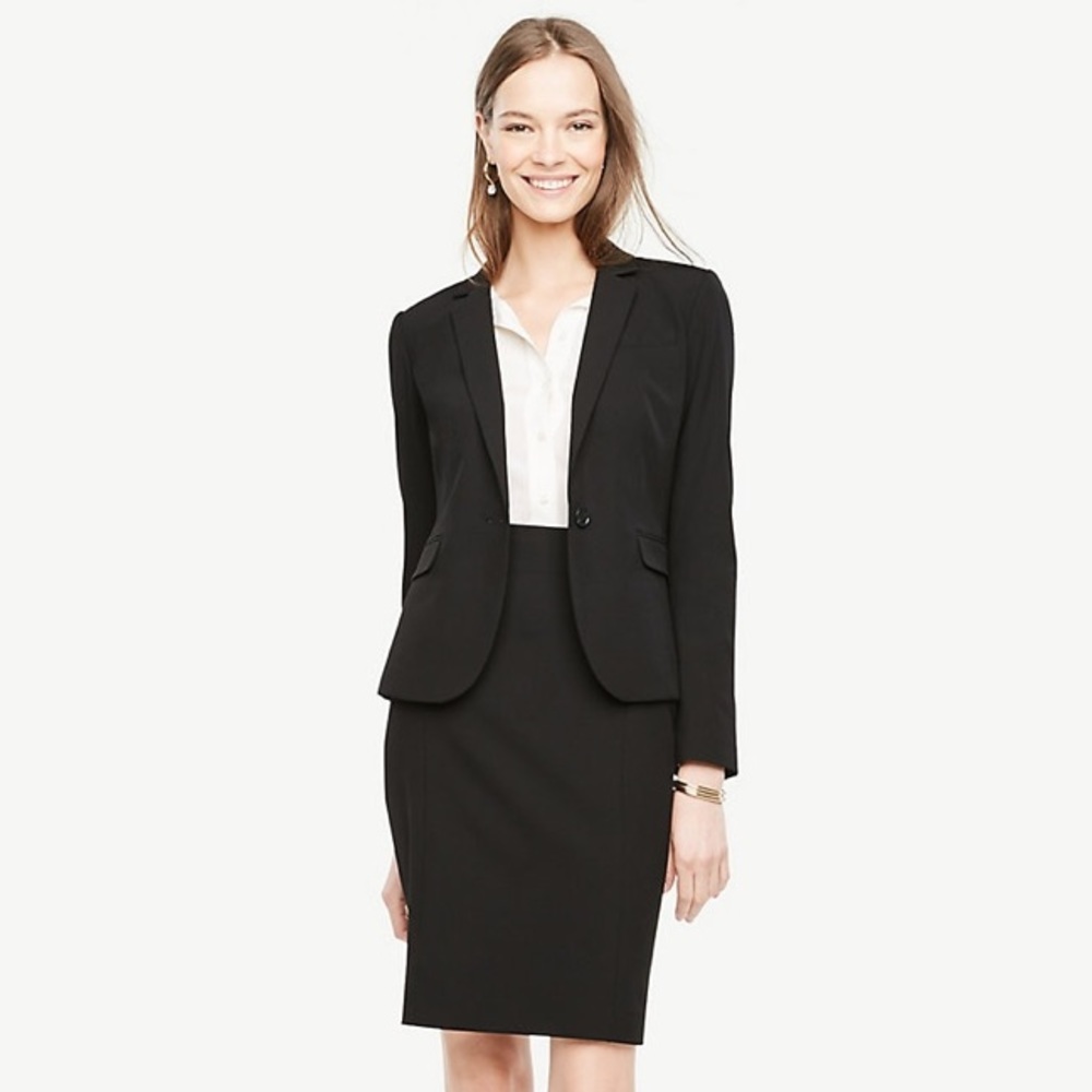 Ann Taylor Suit Navy Blazer & Pencil Skirt Sz2 NWT